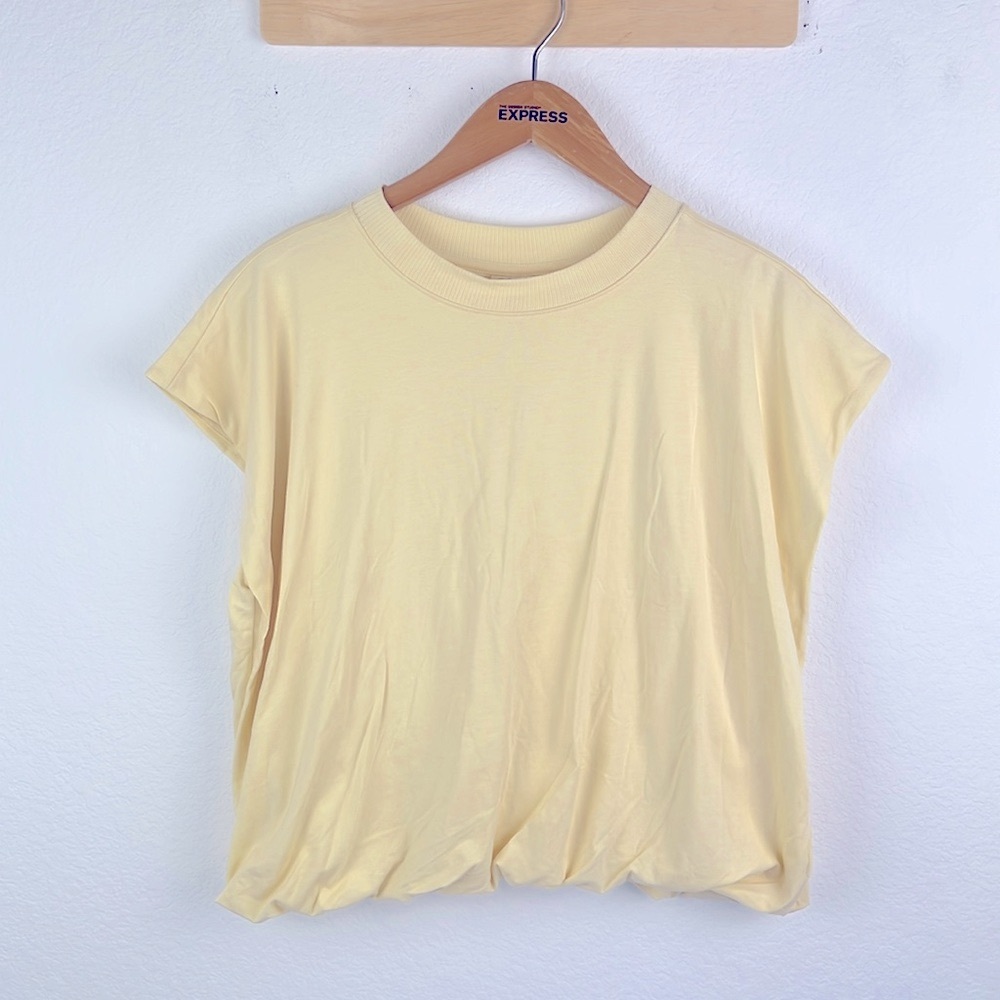 Calia by Carrie Underwood Women's Twist Crop Tee Yellow Women's Size XXL NWT